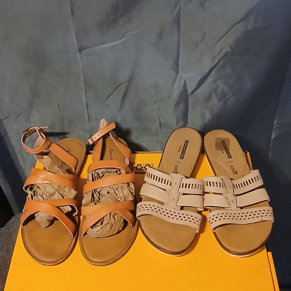 2 Pair American Eagle & Clarks Sandals Set